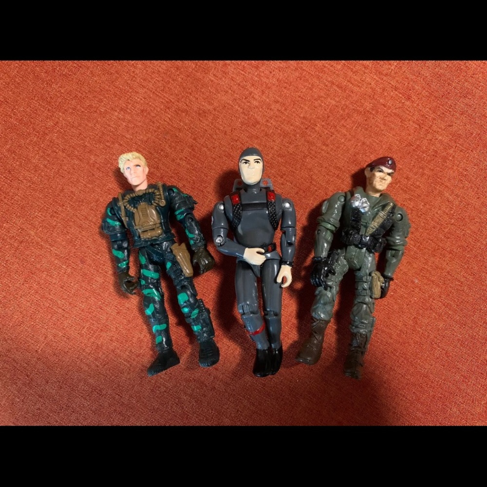 LANARD Action Night/Shark Scuba Infantry 1980 Figure lot w/ Red Barets & RIP 3